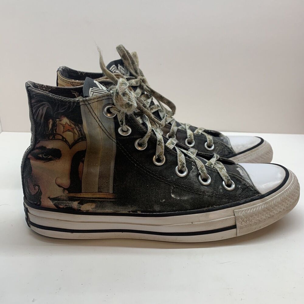 Converse Wonder Woman DC Comics All Star‎ High Top Lace Up Shoes sz 7